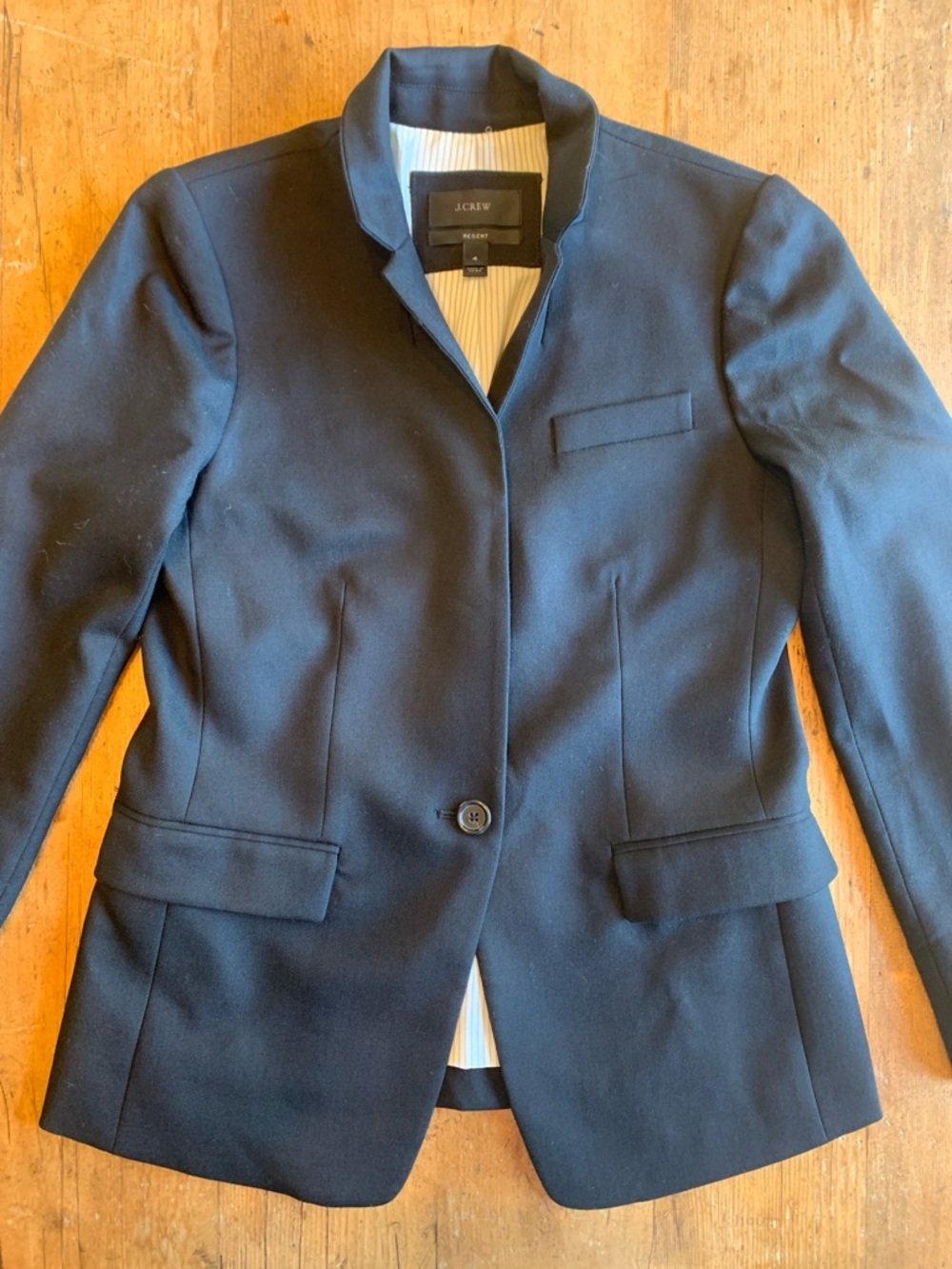 J. Crew Women's Black Single-Button Stand Collar Blazer